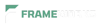 Green and White Frameworks Logo