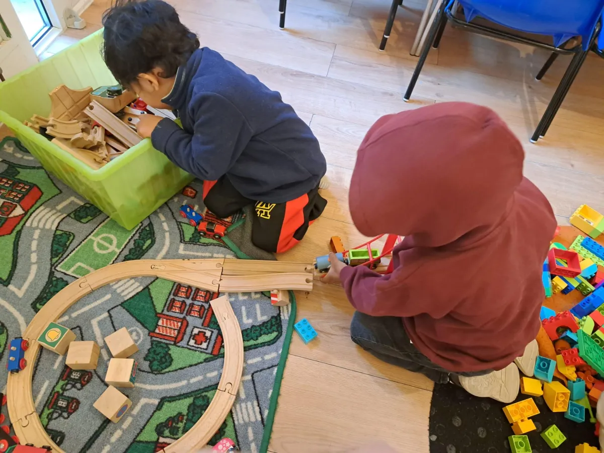 Children constructing at Arise & Shine Childcare