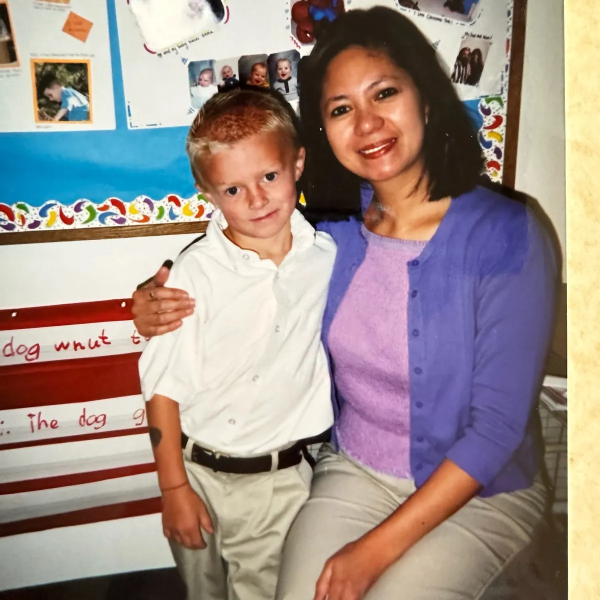 Photo of student with Mrs. Odulio at The Little Flower Academy