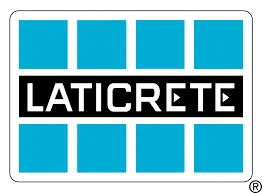 Logo of Laticrete, a global manufacturer of construction solutions, featuring a blue and black design representing innovation in tile and stone installation materials.