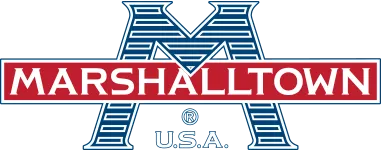 Logo of Marshalltown, USA, a well-known manufacturer of professional construction tools, featuring a large 'M' and bold red and blue branding.