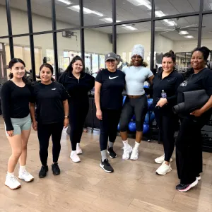 Michelle leading a faith-based fitness session