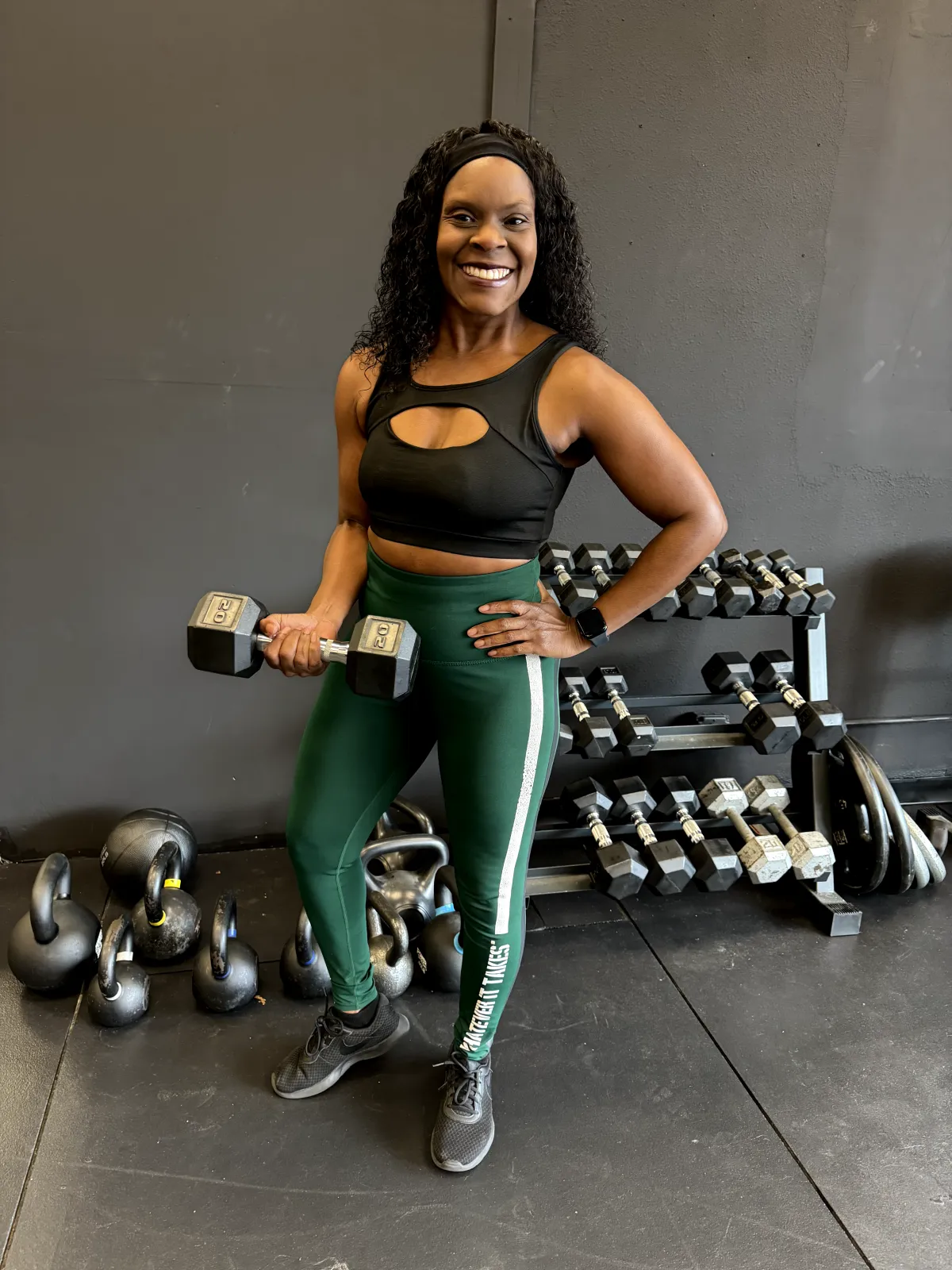 Michelle leading a faith-based fitness session