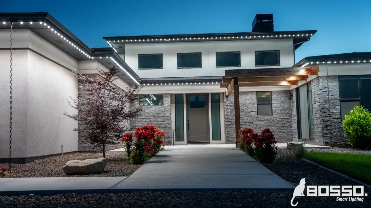 Elegant Bosso LED lighting showcasing architectural features of the home 