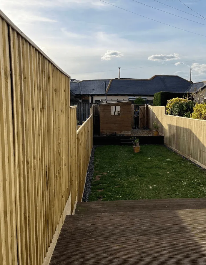 A back garden in Cardiff that our fencing team worked on