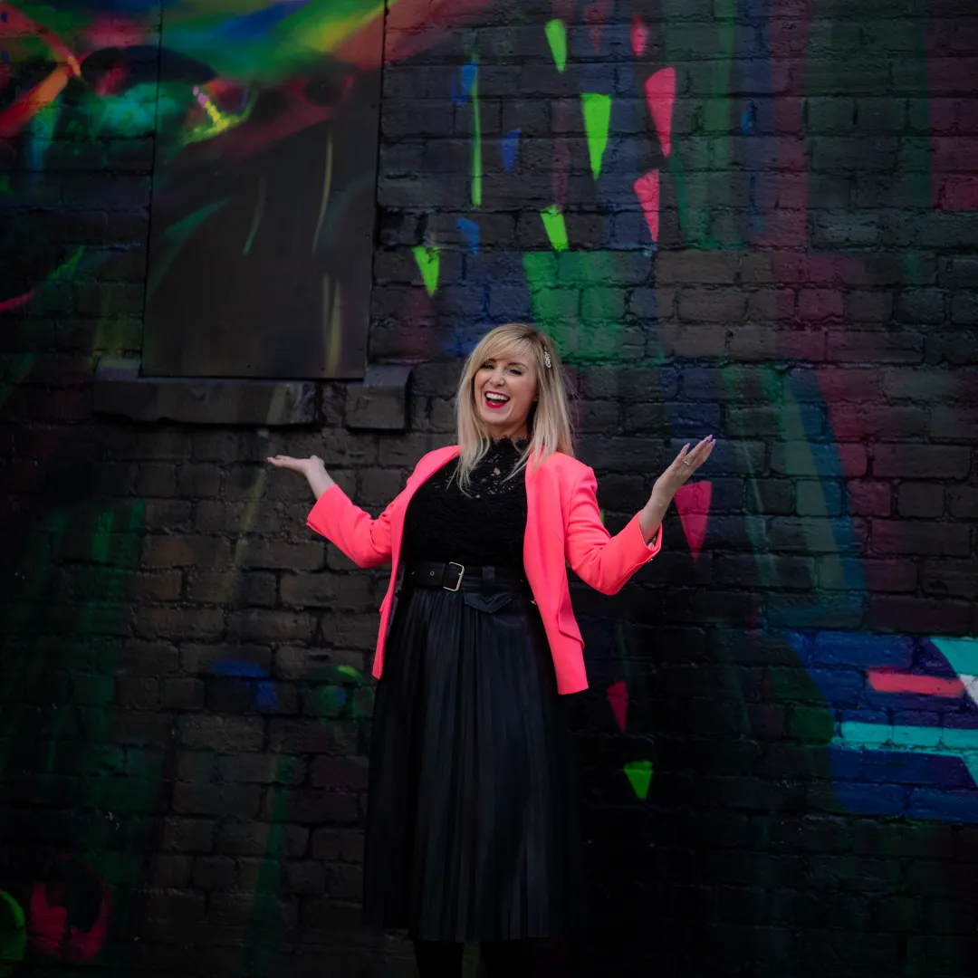 Fun portrait of Glasglow Girls Club founder, Laura McGuinness, photographed in Glasgow by Victoria Rose Photography 