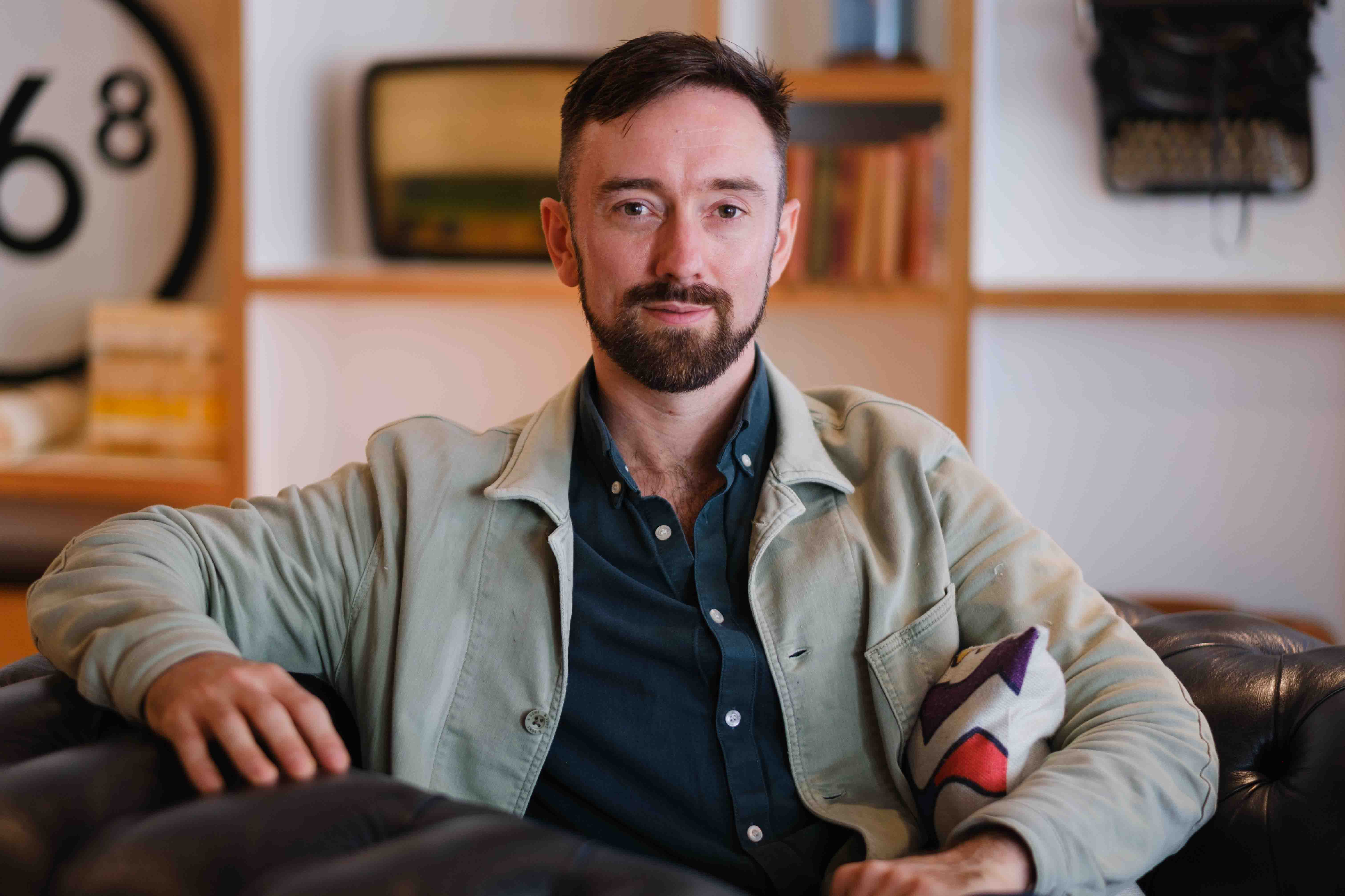 Portrait of a male therapist photographed in Glasgow for professional branding and website imagery by Victoria Rose Photography