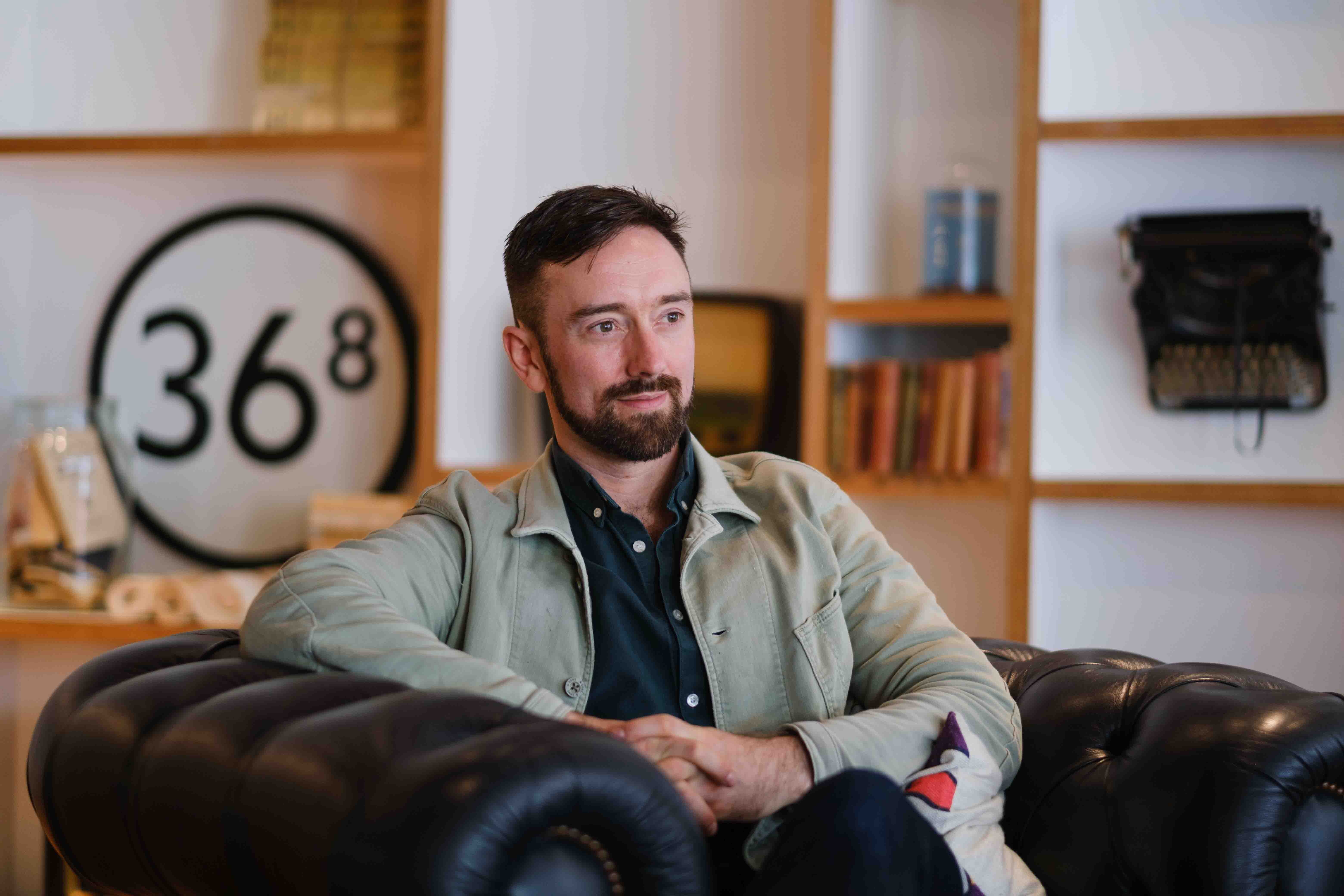 Portrait of a male therapist photographed in Glasgow for professional branding and website imagery by Victoria Rose Photography