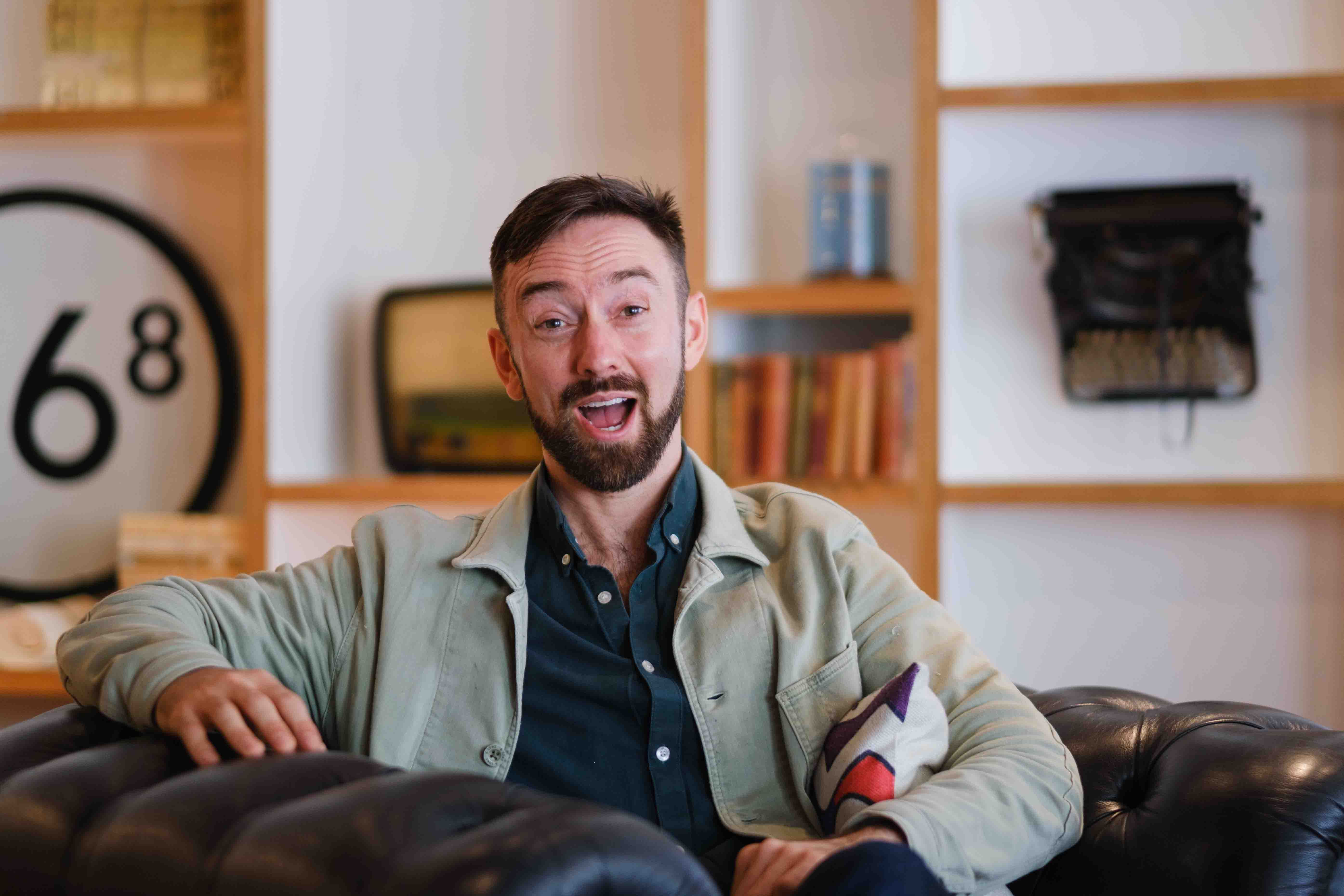 Portrait of a male therapist photographed in Glasgow for professional branding and website imagery by Victoria Rose Photography