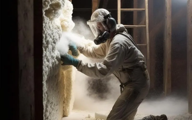 Bee Cave Insulation installs foam insulation in basement. 