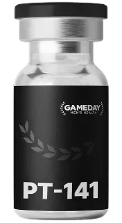 PT-141 peptide therapy vial, a powerful solution for men's sexual health, designed to significantly enhance libido and function.