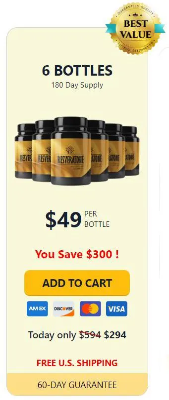 Resveratone 6 Bottles for $294