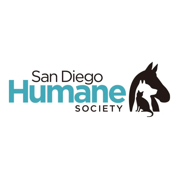 San Diego Humane Society logo, representing over 50 years of animal welfare and care in San Diego County