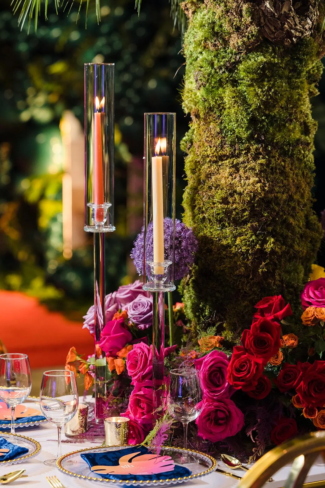 Close-up of luxury event decor details styled by Curated Experiences in Nacogdoches