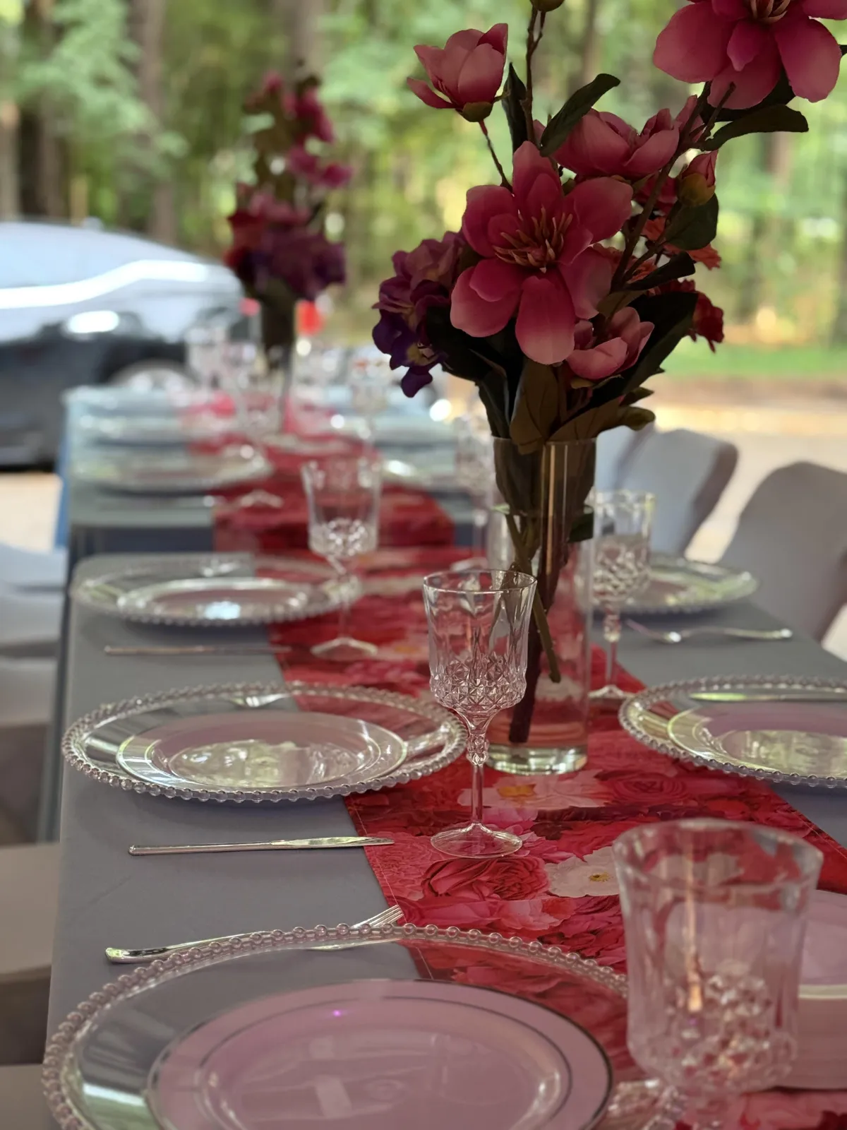 Elegant tablescape decor designed for a milestone birthday celebration