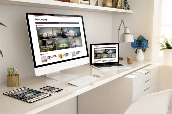 Tradie website displayed across desktop, laptop, and tablet screens