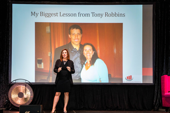 Stacey Hylen delivering a keynote for small business owners