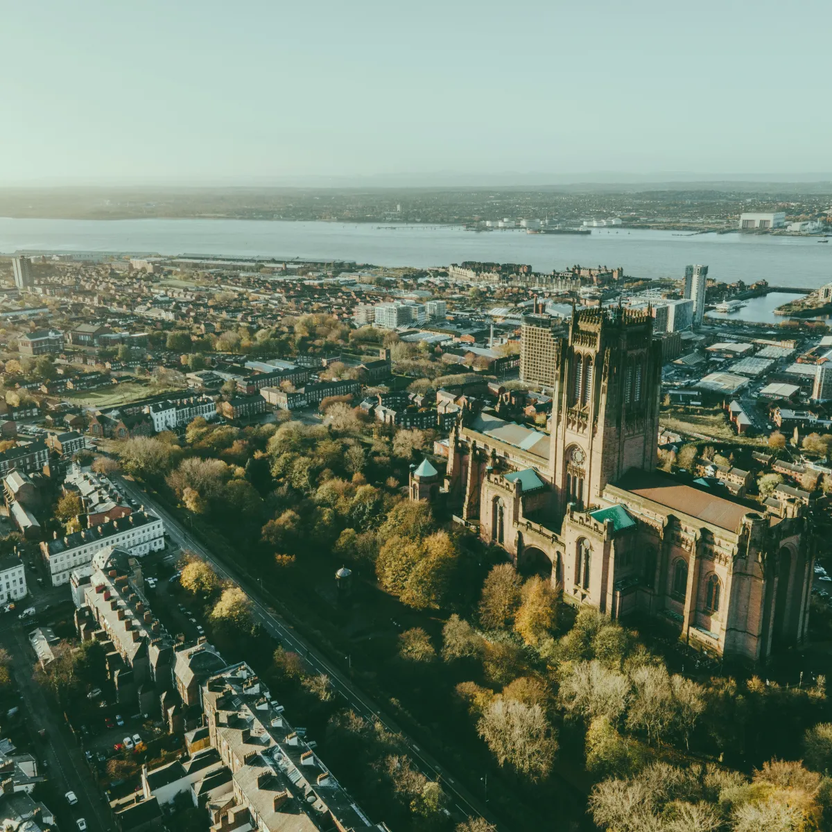 aerial view of Liverpool city centre