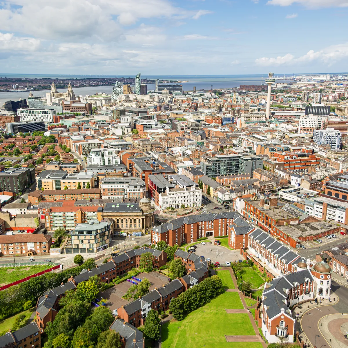 Overhead view of Liverpool city centre