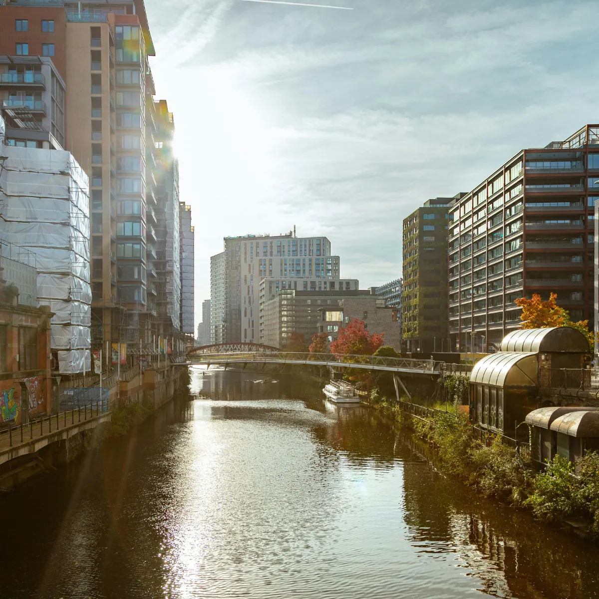 View from the river Irwell in Manchester city centre