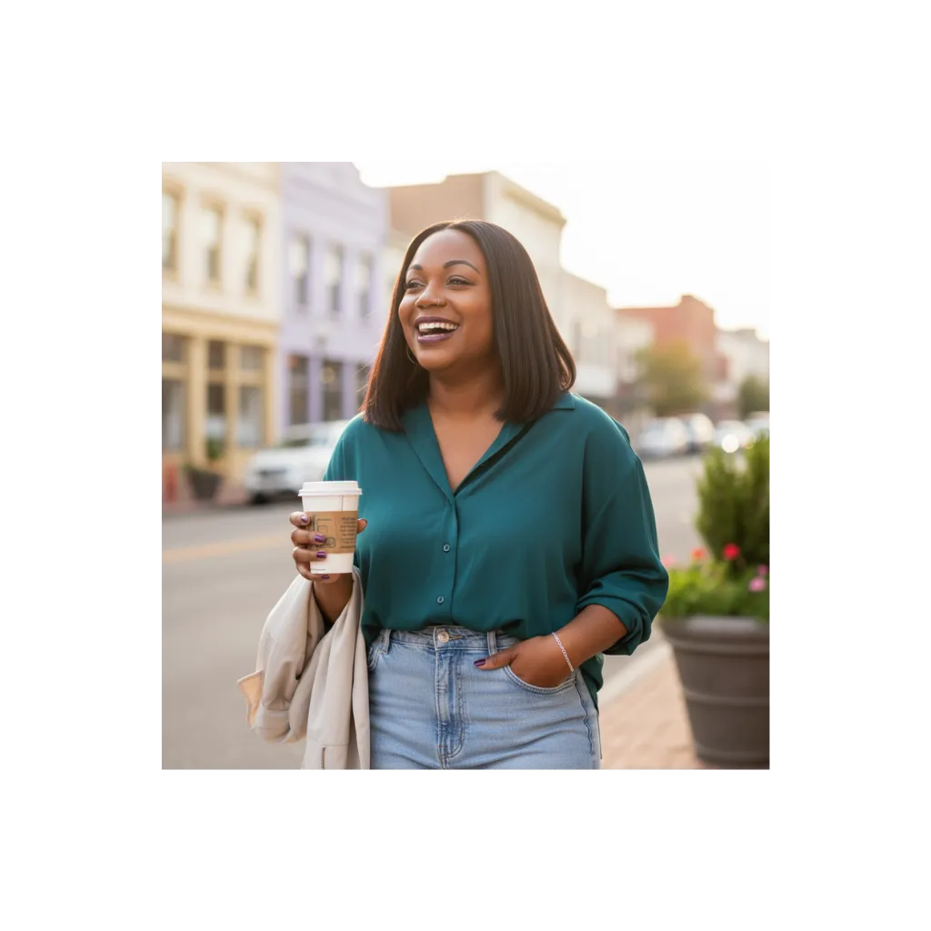 woman in black crew neck t-shirt and pink pants singing