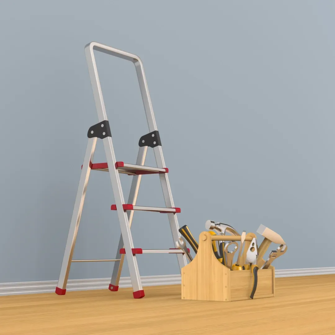 ladder and some tools 