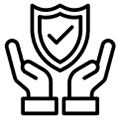 Silhouette of a seated cat facing left, with its tail curled around its body.