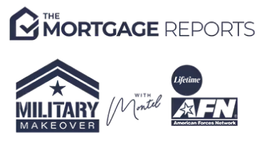 Logos of various organizations: The Mortgage Reports, Military Makeover, American Finance and Lending (AFN), along with a circular icon for Weichert.