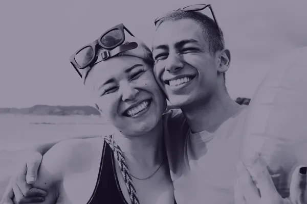 Happy couple of people after having a relationship astrology reading