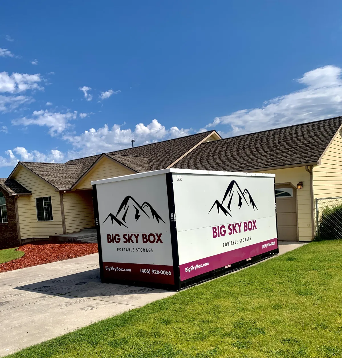 image of a portable storage container in front of a home in Missoula MT