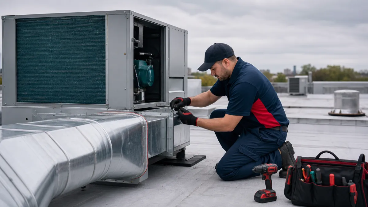 {{ custom_values.service_4 }} for airflow upgrades, rooftop systems, and residential or light commercial HVAC capacity needs. in Saddle Brook