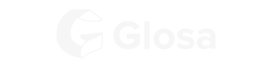 Logo de Glosa en Blanco sobre fondo transparente