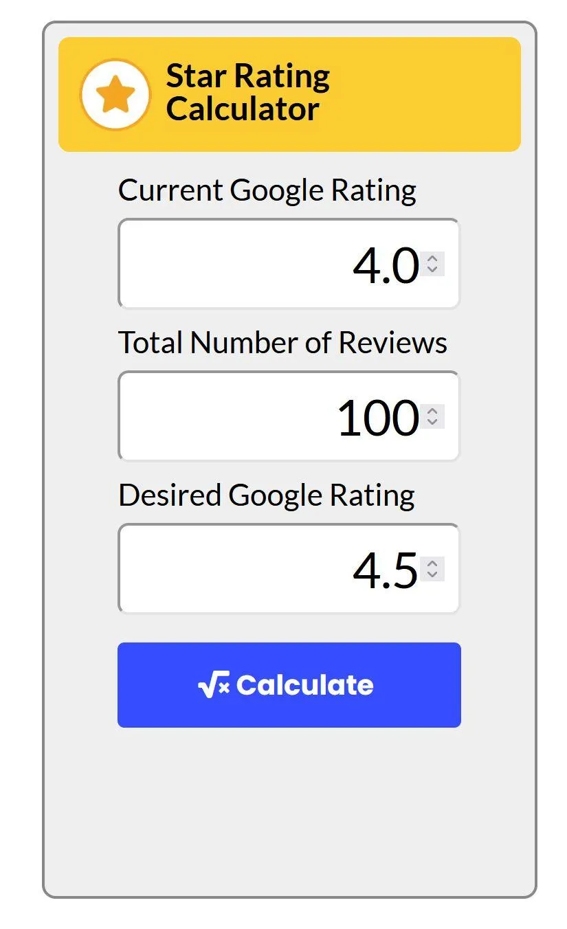Review Score Calculator by Rainmaker Reputation