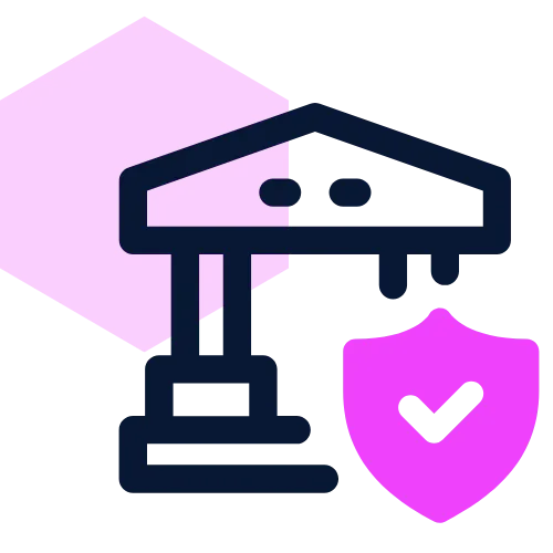 building with a shield in front, representing top-tier seccurity