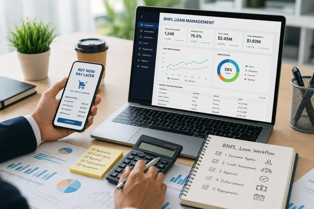 Buy Now Pay Later Loan Management Software Dashboard