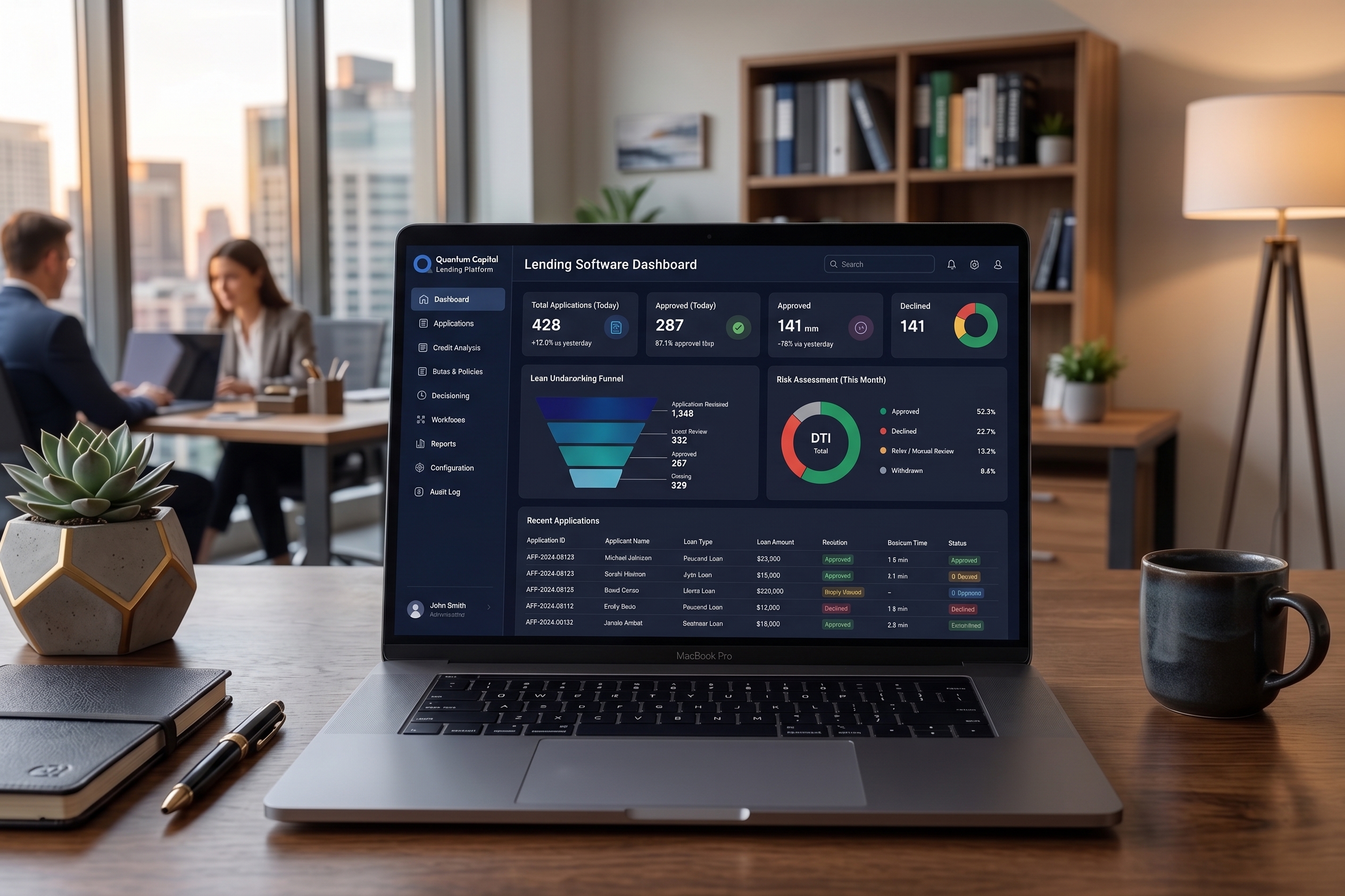 Loan Underwriting vs. Loan Decisioning Software Dashboard