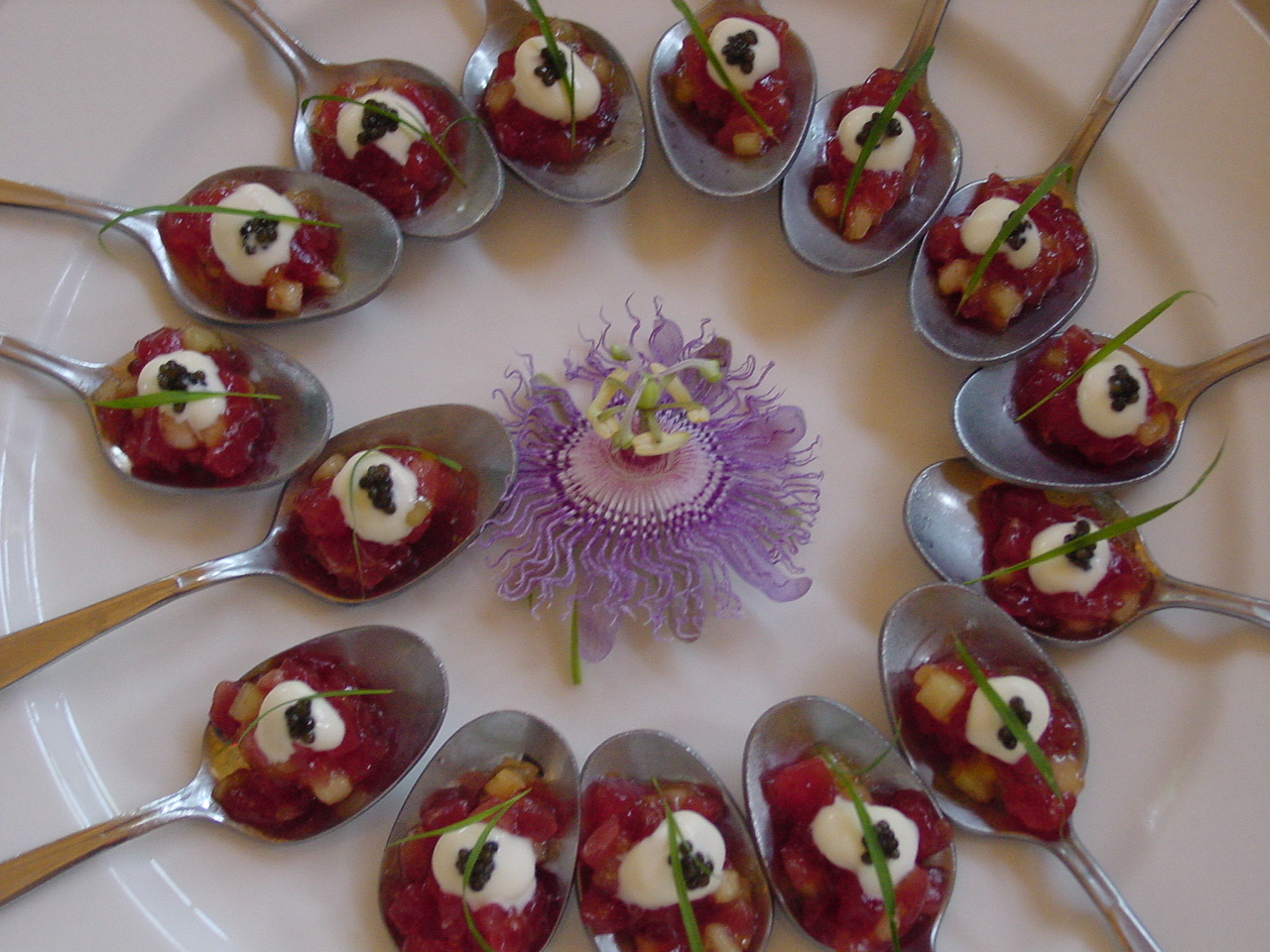 Heirloom tomato salad appetizer by Chef Zak Kuczynski at the Culinary Vegetable Institute opening