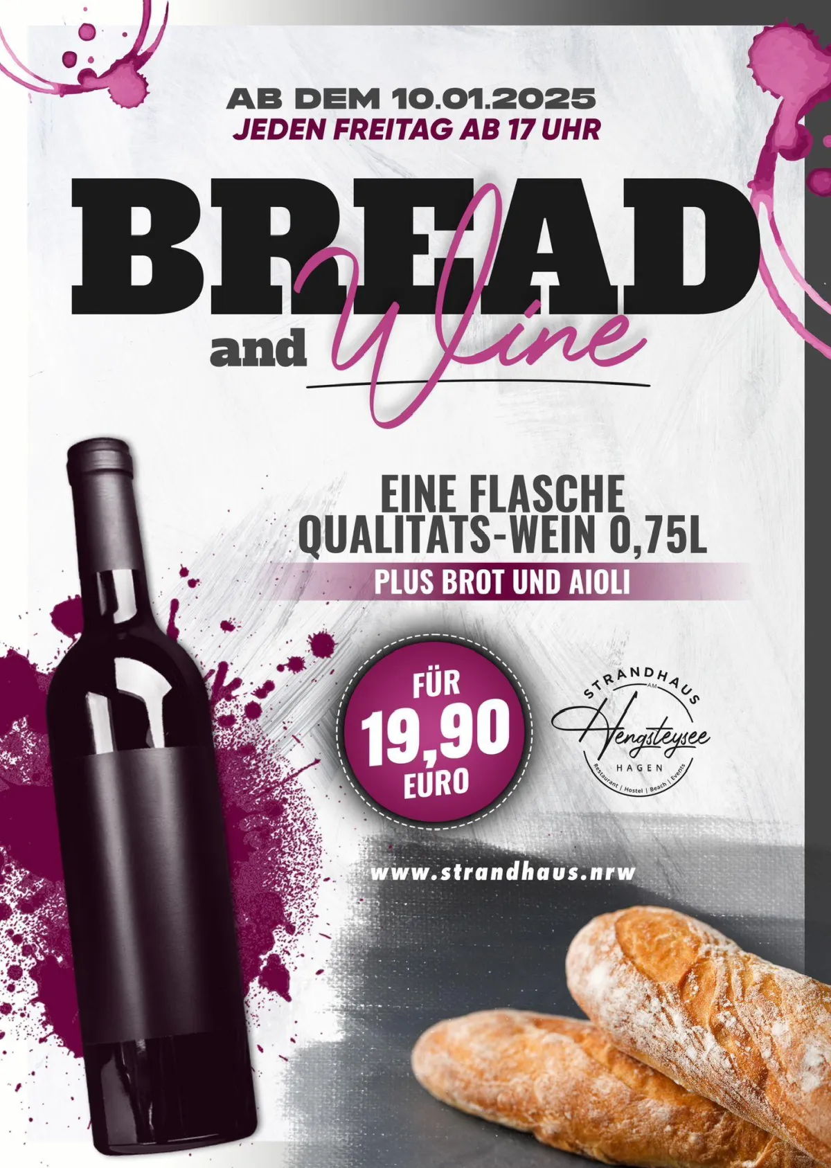 Bread and Wine Special im Strandhaus Hagen