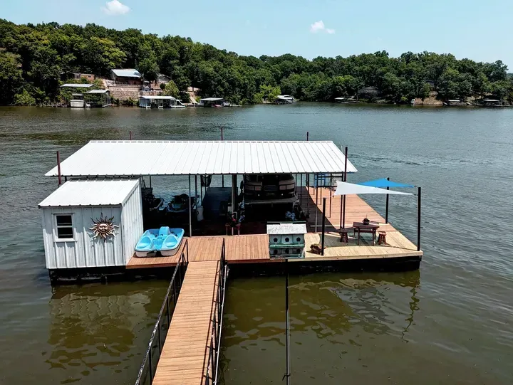 Shading for dock structures provided by Duffer Hollow Designs