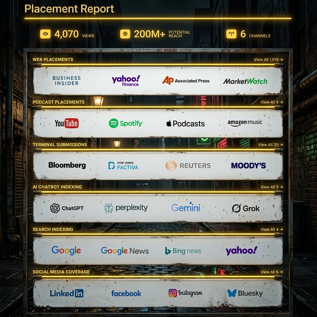 Logos of podcasts, media, and platforms