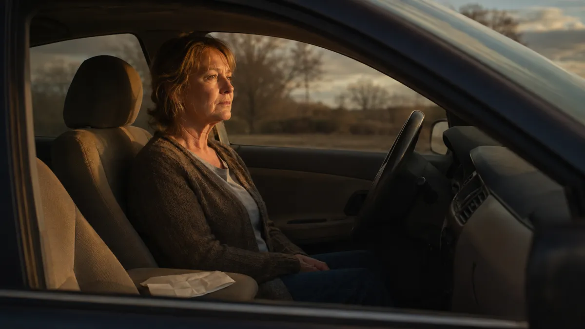 Adult sitting quietly in reflection after receiving a late ADHD diagnosis