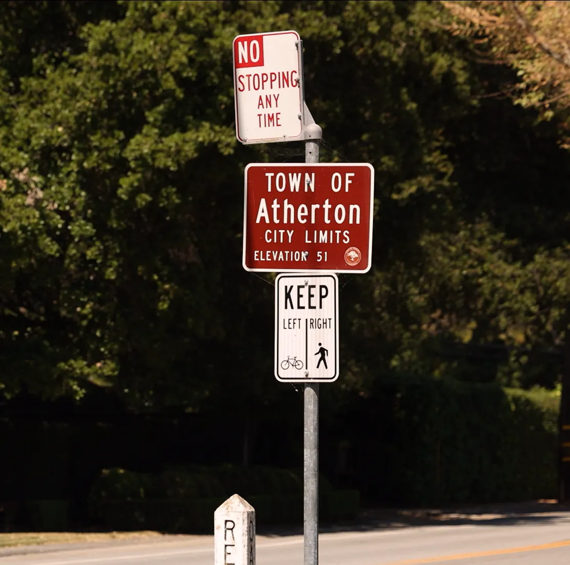 Sign of Town of Atherton