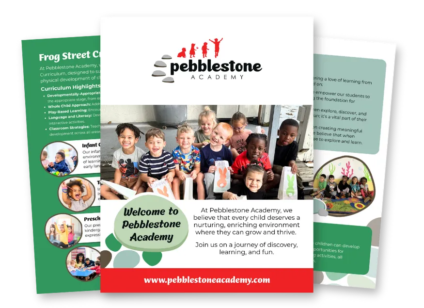 Parent reading pack explaining Frog Street at Pebblestone Academy