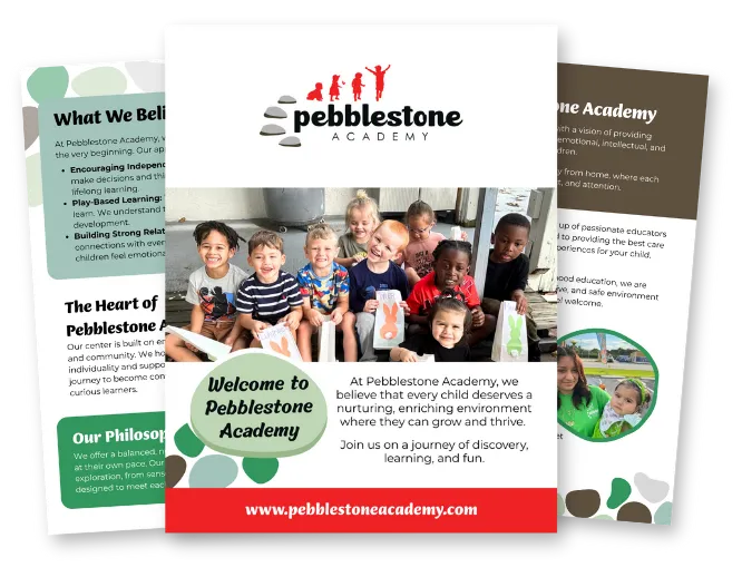 Parent reading pack explaining Frog Street at Pebblestone Academy