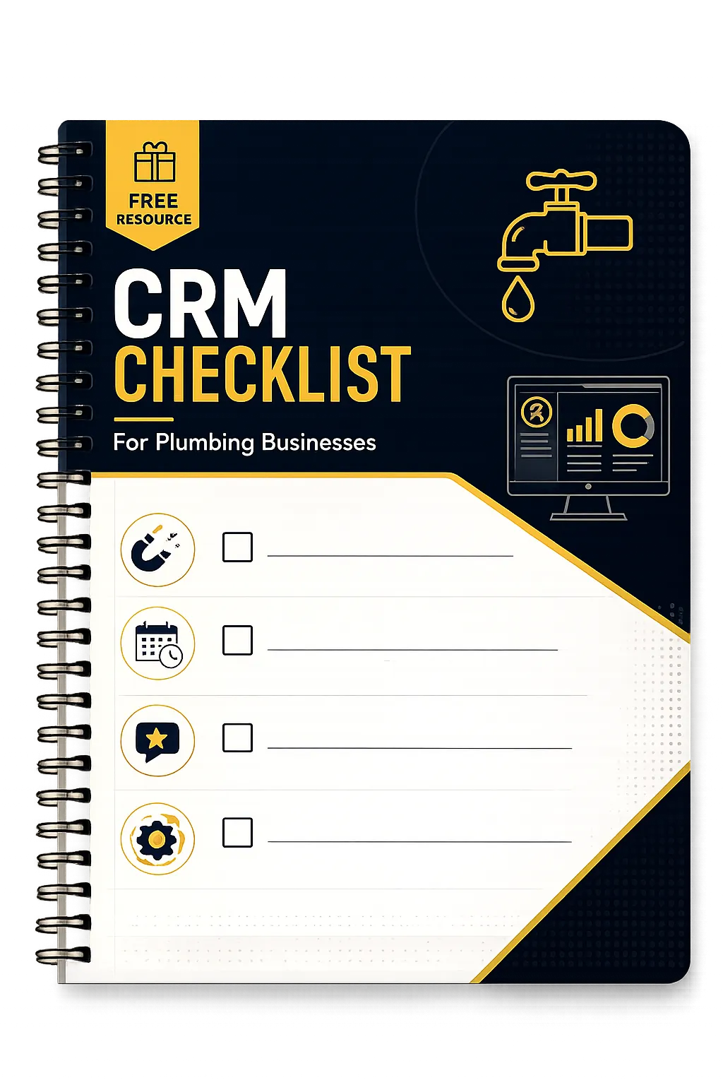 Plumbing CRM and Automation Checklist Mockup