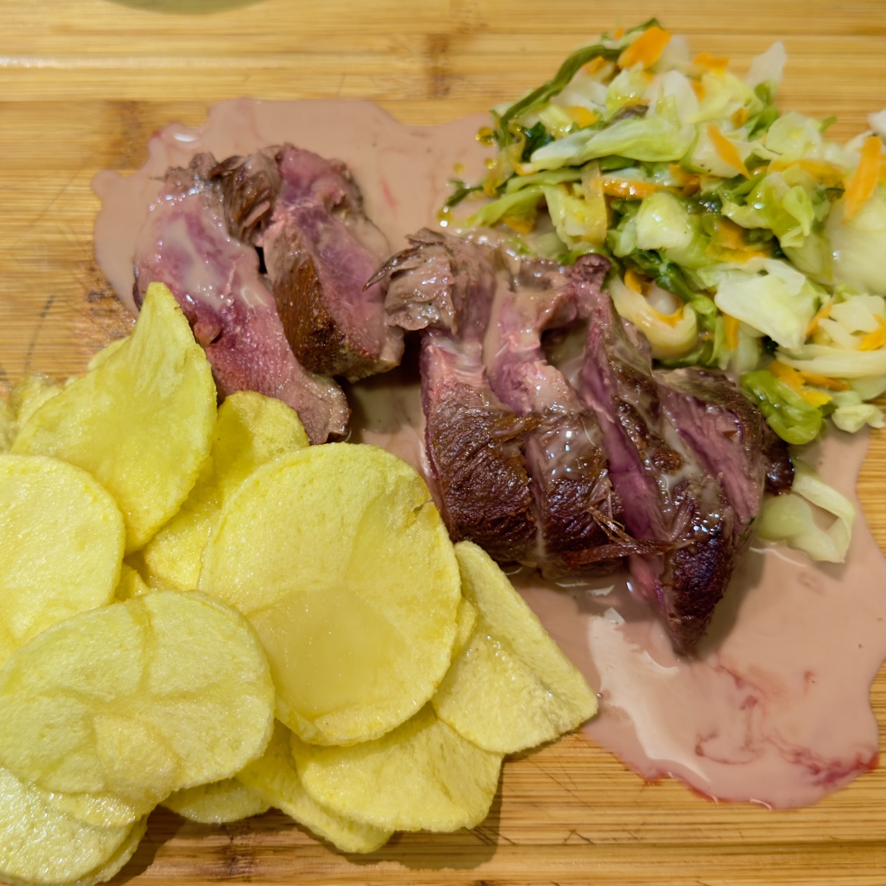 Duck breast with port wine sauce at Lagostim in Porto, Portugal