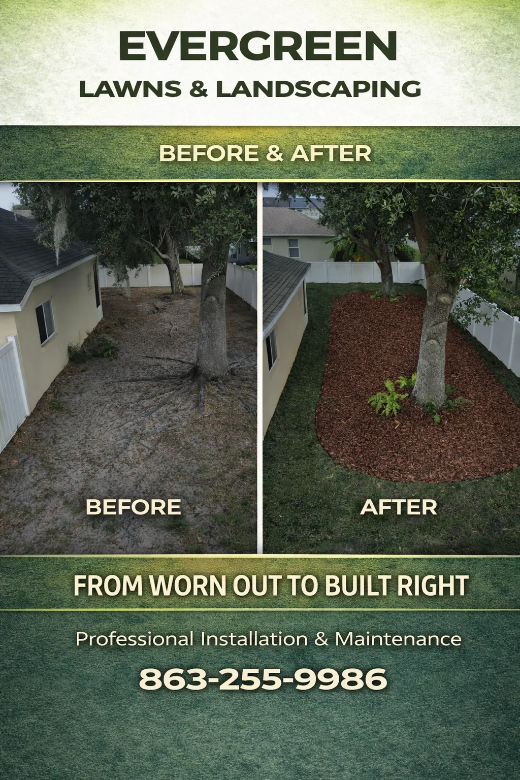 Landscape and design clip art showing a shovel and a pitch fork and a plant growing out of the ground