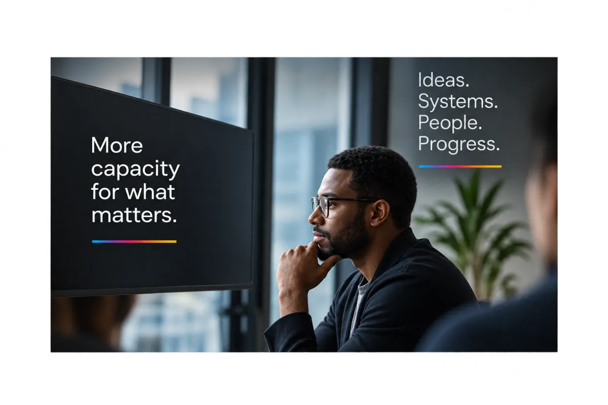 Business leader considering how technology can create greater capacity for what matters.