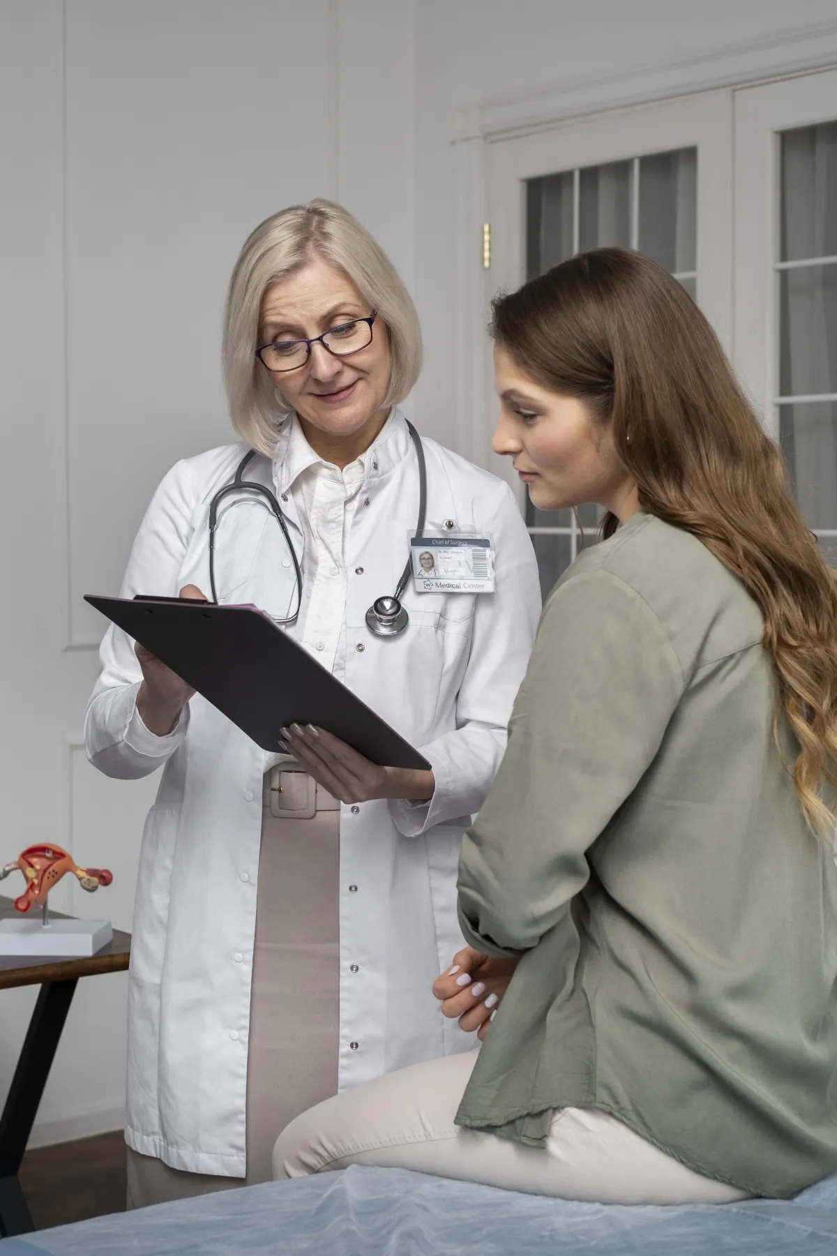 a bag of pills, a stethoscope, and a first aid kit