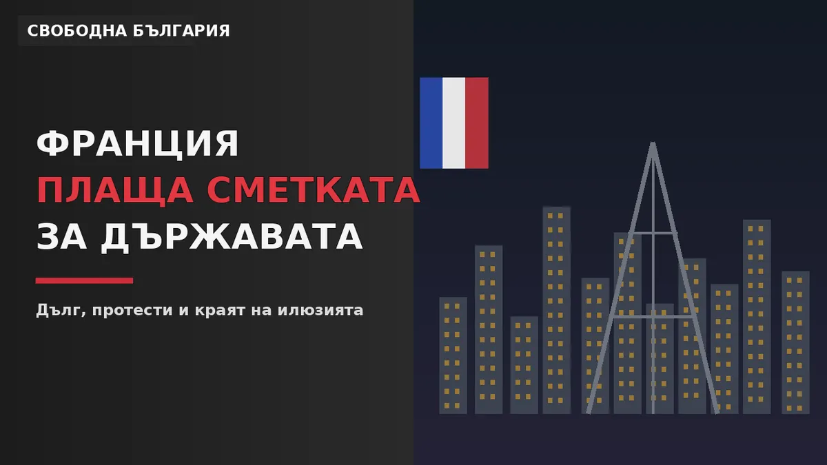 Франция в дългова криза: френски флаг, Париж и държавни разходи